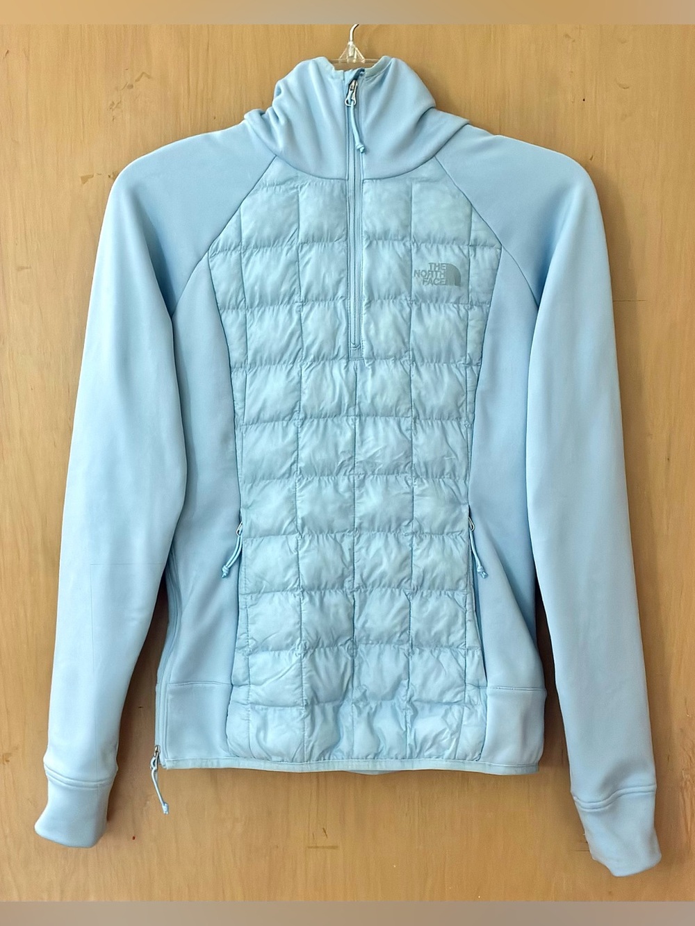 North Face Womens Hoodie Puffer Jacket ThermoBall Eco Hybrid Blue XS Insulated